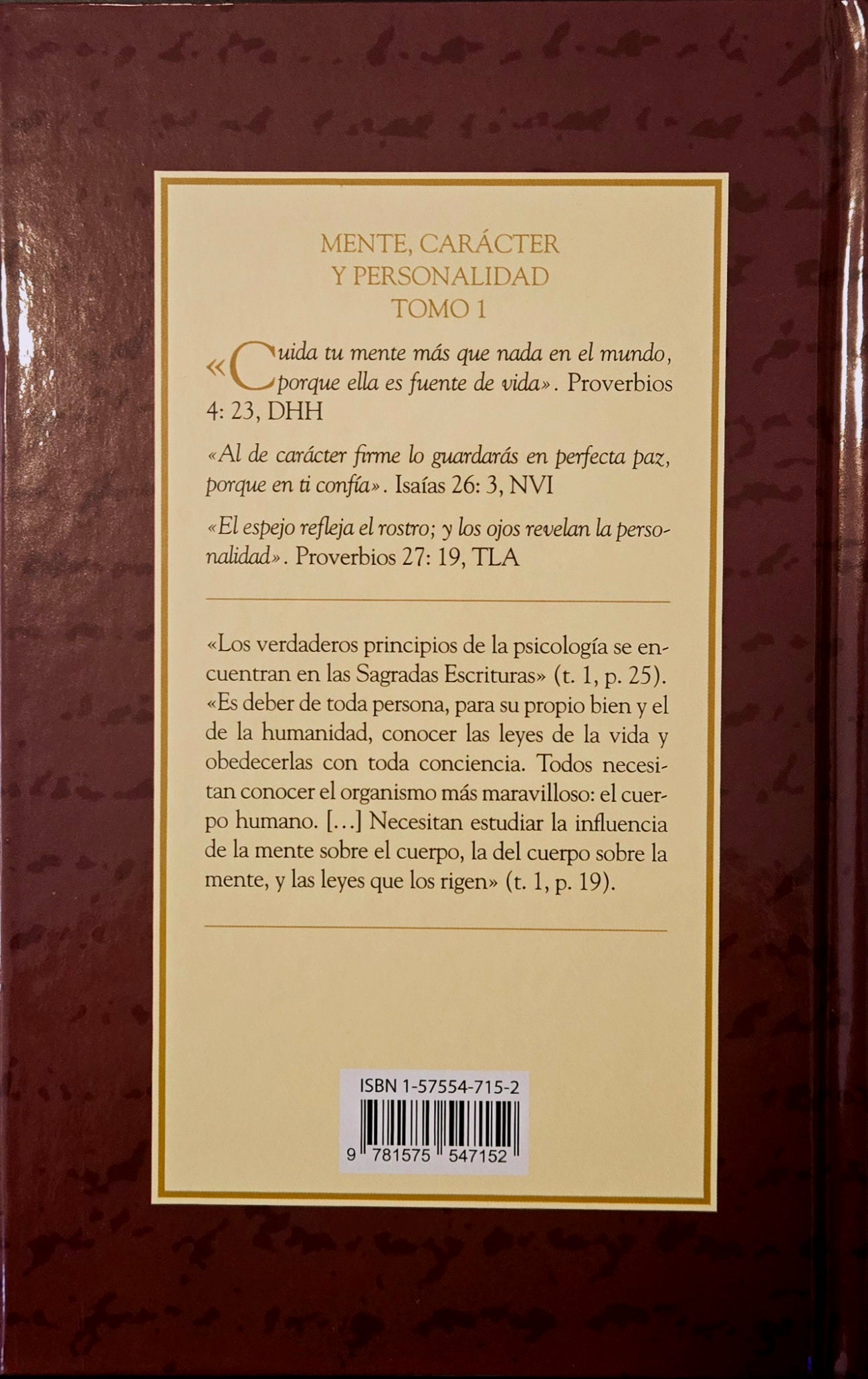 Mente, carácter y personalidad Tomo 1