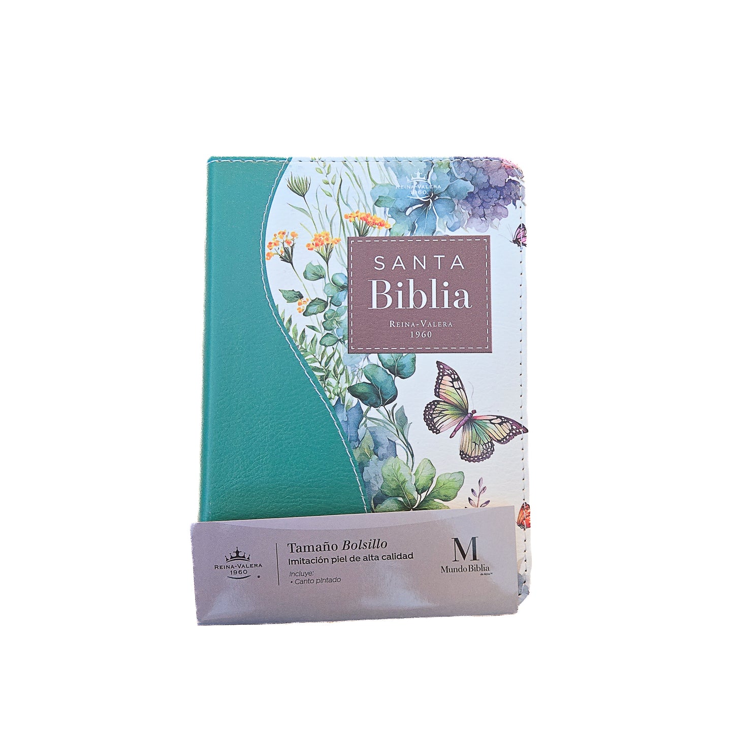Biblia MB RV60 bolsillo verde floral