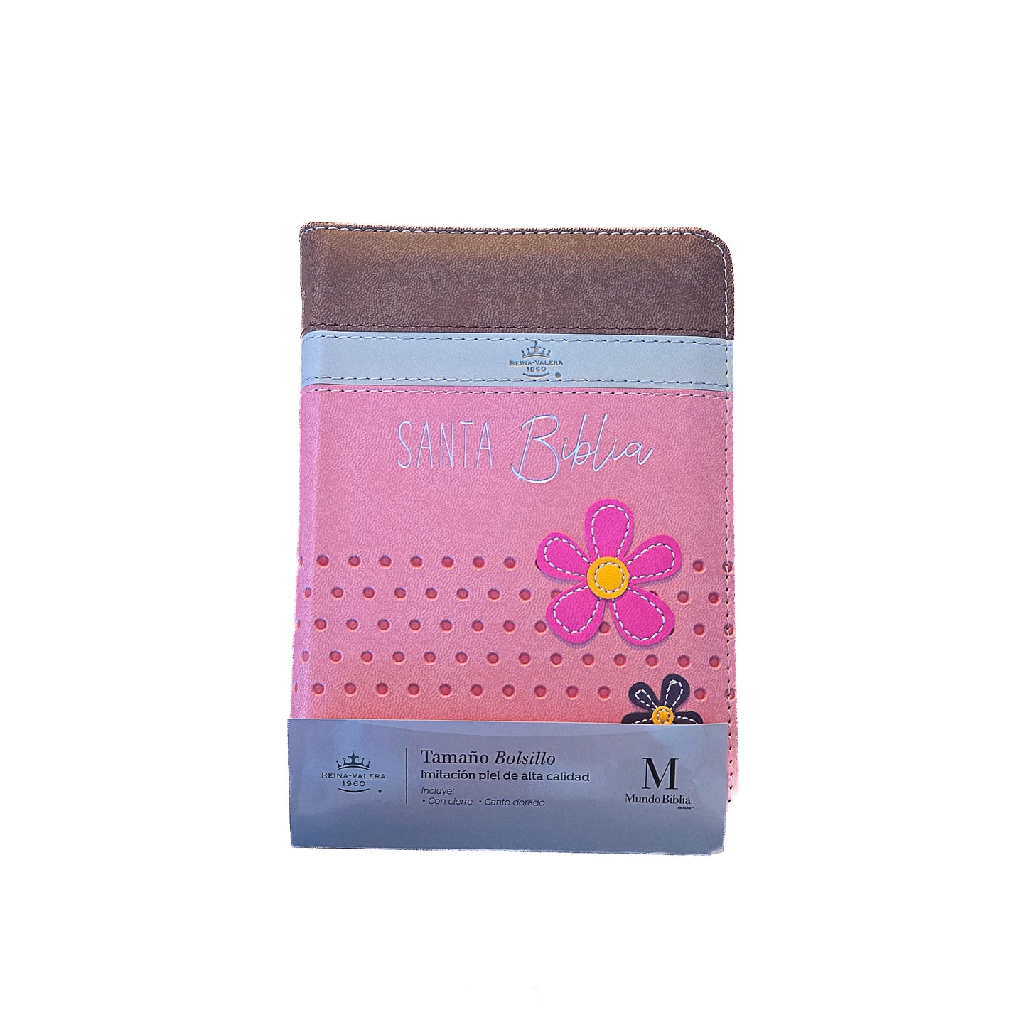 Biblia MB RV60 bolsillo flor rosa