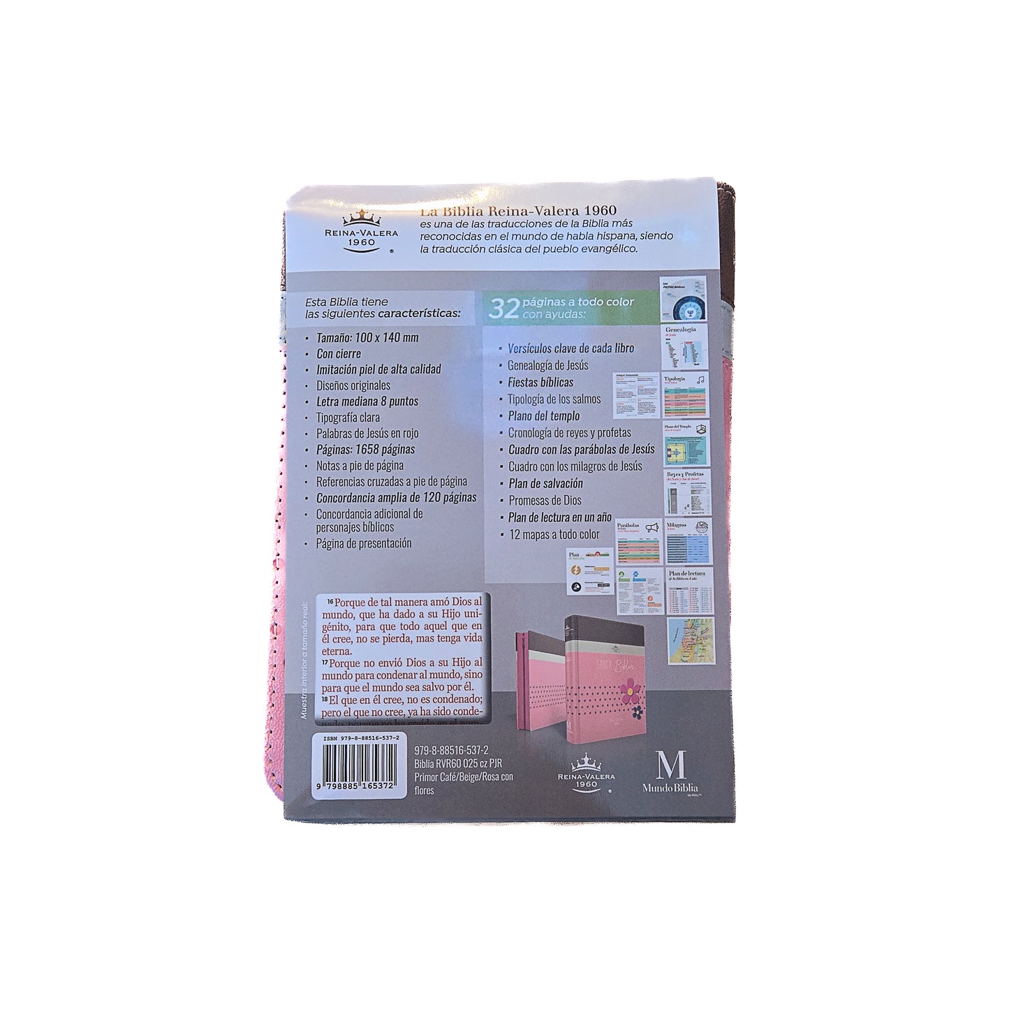 Biblia MB RV60 bolsillo flor rosa