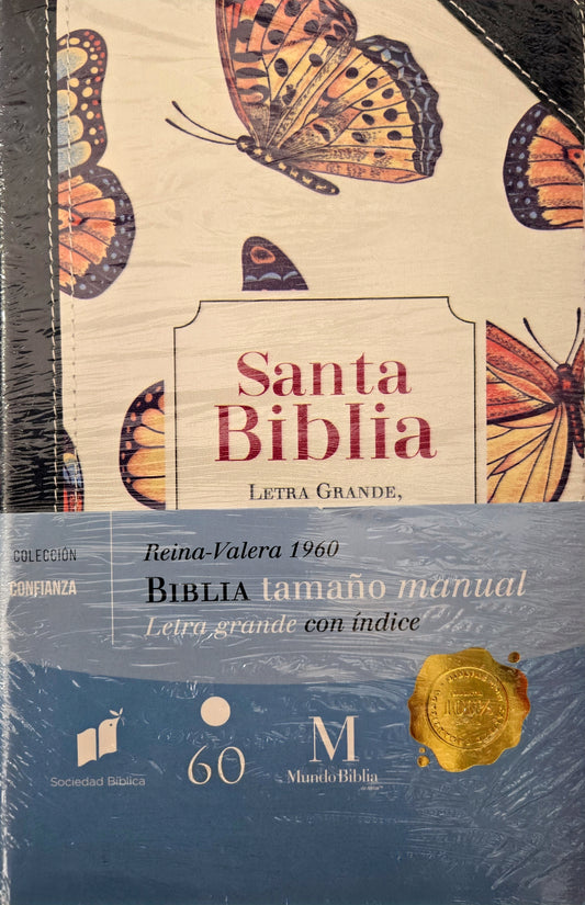 Biblia RV60 Blanco Azul Mariposa