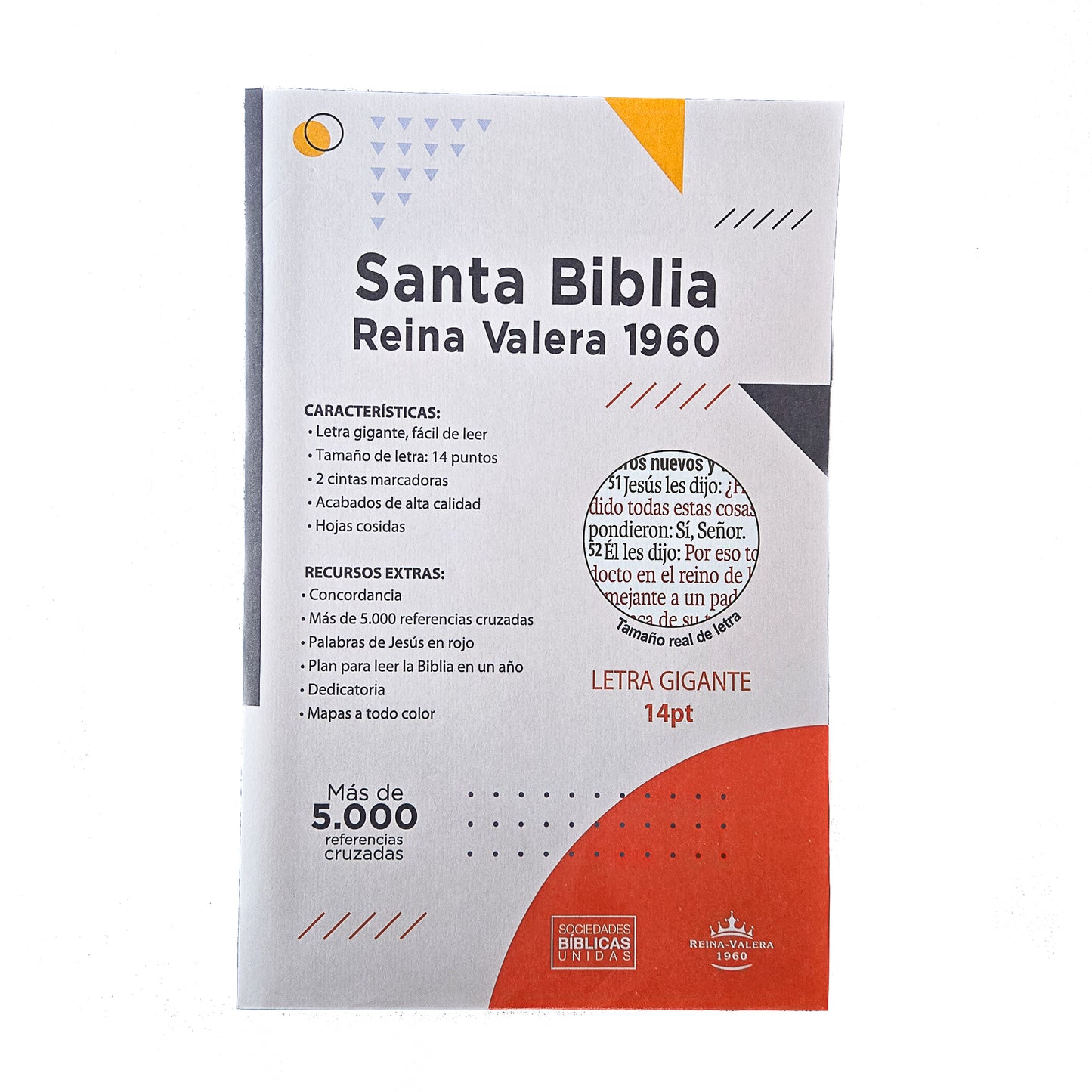 Santa Biblia RV60 letra gigante Zipper