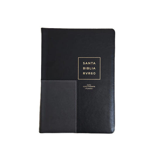 Santa Biblia RV60 Zipper letra super gigante 2 tonos