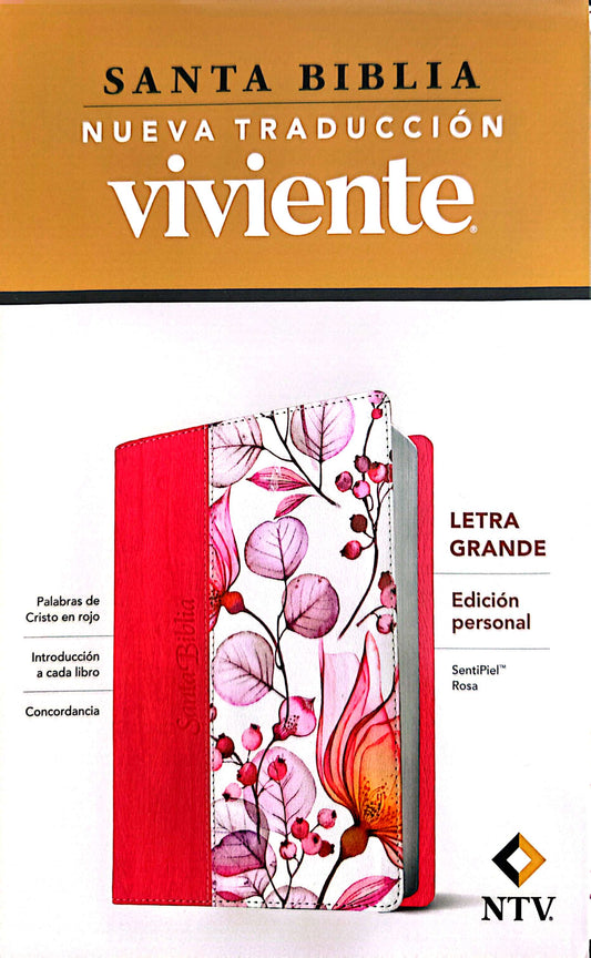 Biblia NTV Rosa y Flores
