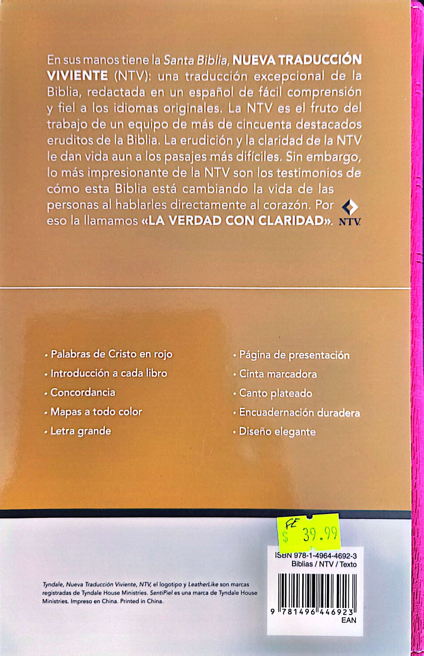 Biblia NTV Rosa y Flores