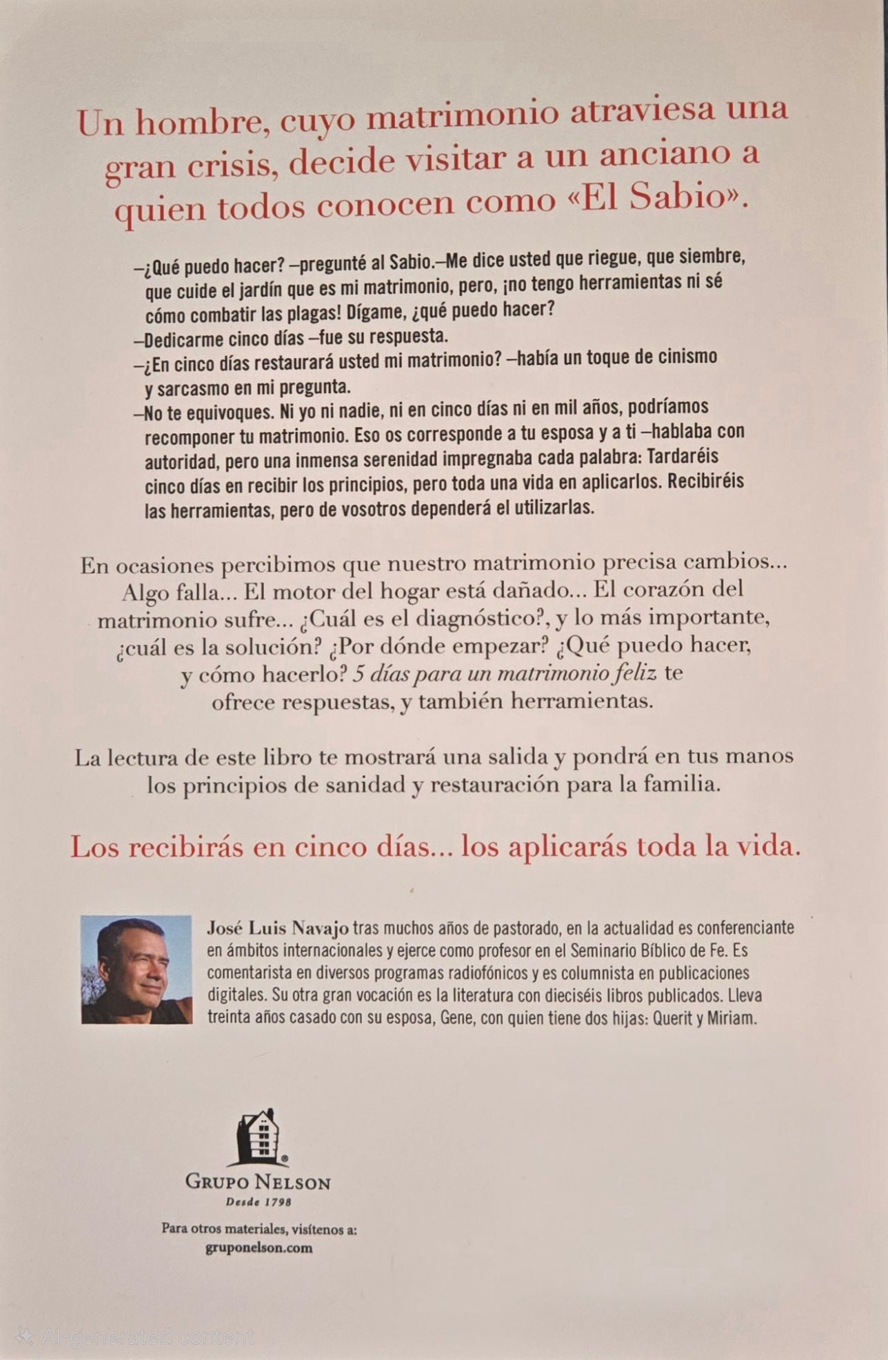 5 días para un matrimonio feliz